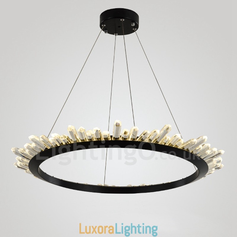 Designer Touch Decorative Modern Ring Shape Crystal Pendant Light