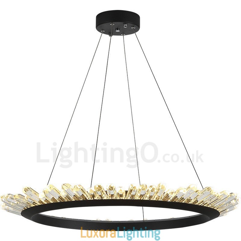 Designer Touch Decorative Modern Ring Shape Crystal Pendant Light