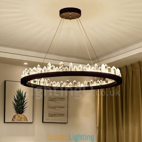 Designer Touch Decorative Crystal Pendant Light Fashion Exquisite Circle Design