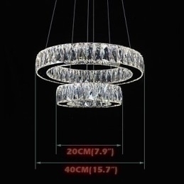 Designer Touch Decorative Crystal Chandelier Lights Modern Lighting Two Rings D2040 K9 Large Crystal Home Ceiling Light Fixtures