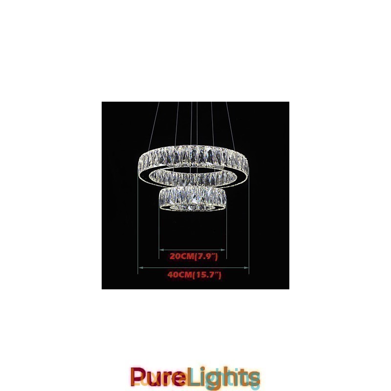 Designer Touch Decorative Crystal Chandelier Lights Modern Lighting Two Rings D2040 K9 Large Crystal Home Ceiling Light Fixtures