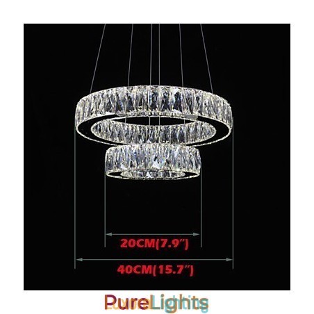 Designer Touch Decorative Crystal Chandelier Lights Modern Lighting Two Rings D2040 K9 Large Crystal Home Ceiling Light Fixtures