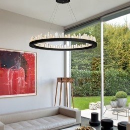 Designer Touch Decorative Crystal Pendant Light Fashion Exquisite Circle Design