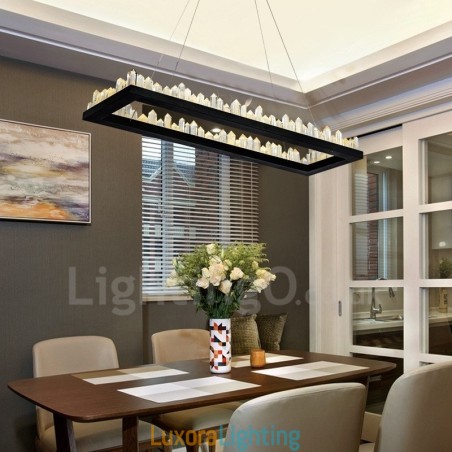 Designer Touch Decorative Newest Design Rectangle Crystal Pendant Light