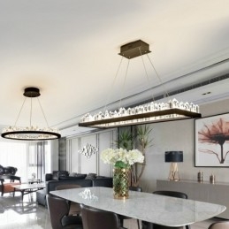 Designer Touch Decorative Newest Design Rectangle Crystal Pendant Light