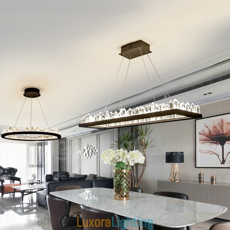 Designer Touch Decorative Newest Design Rectangle Crystal Pendant Light