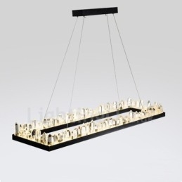 Designer Touch Decorative Newest Design Rectangle Crystal Pendant Light