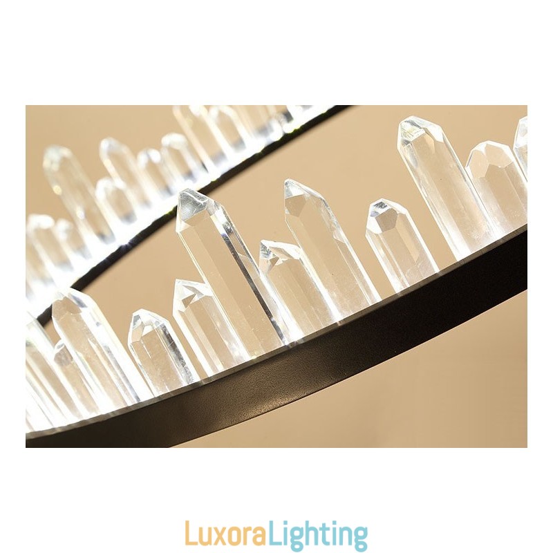 Designer Touch Decorative Modern Fashion Double Circle Crystal Pendant Light