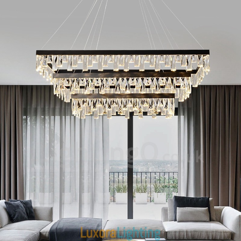 Designer Touch Decorative Nordic Crystal Pendant Light Rectangular Atmosphere Pendant Light Postmodern Lighting