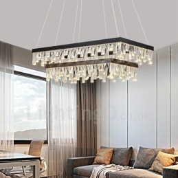 Designer Touch Decorative Nordic Crystal Pendant Light Rectangular Atmosphere Pendant Light Postmodern Lighting