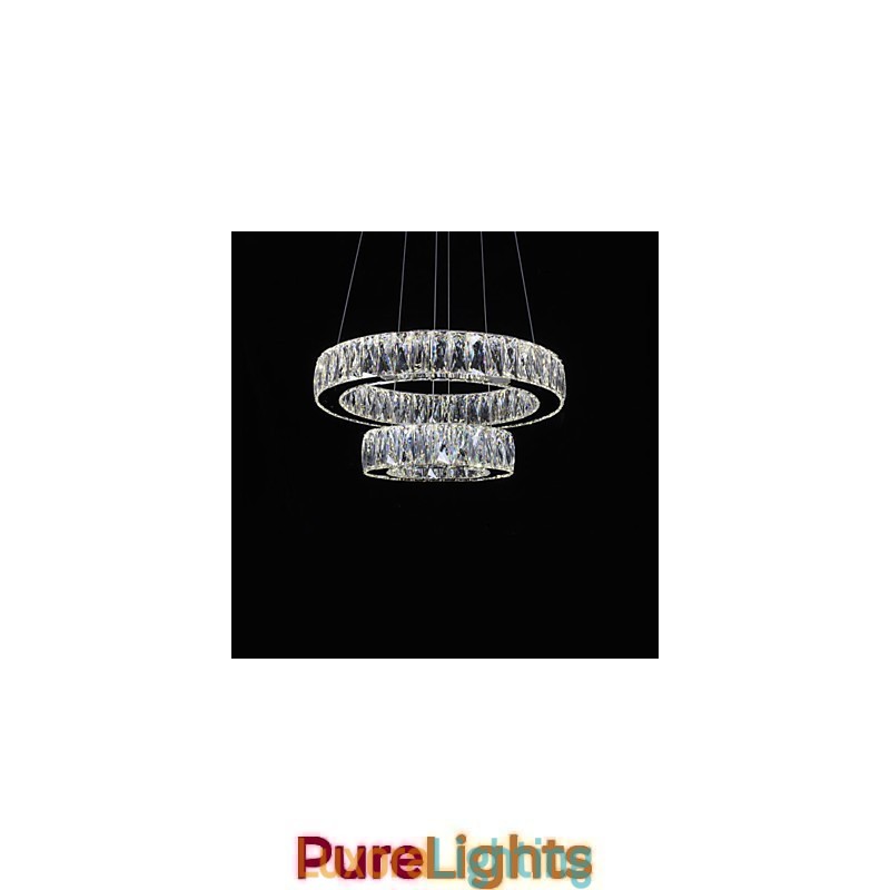 Designer Touch Decorative Crystal Chandelier Lights Modern Lighting Two Rings D2040 K9 Large Crystal Home Ceiling Light Fixtures