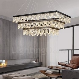 Designer Touch Decorative Nordic Crystal Pendant Light Rectangular Atmosphere Pendant Light Postmodern Lighting
