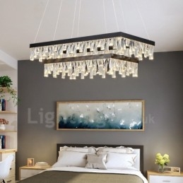 Designer Touch Decorative Nordic Crystal Pendant Light Rectangular Atmosphere Pendant Light Postmodern Lighting