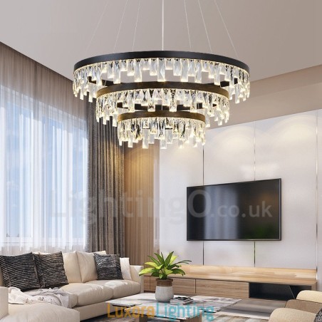 Designer Touch Decorative Modern Circle Design Crystal Pendant Light