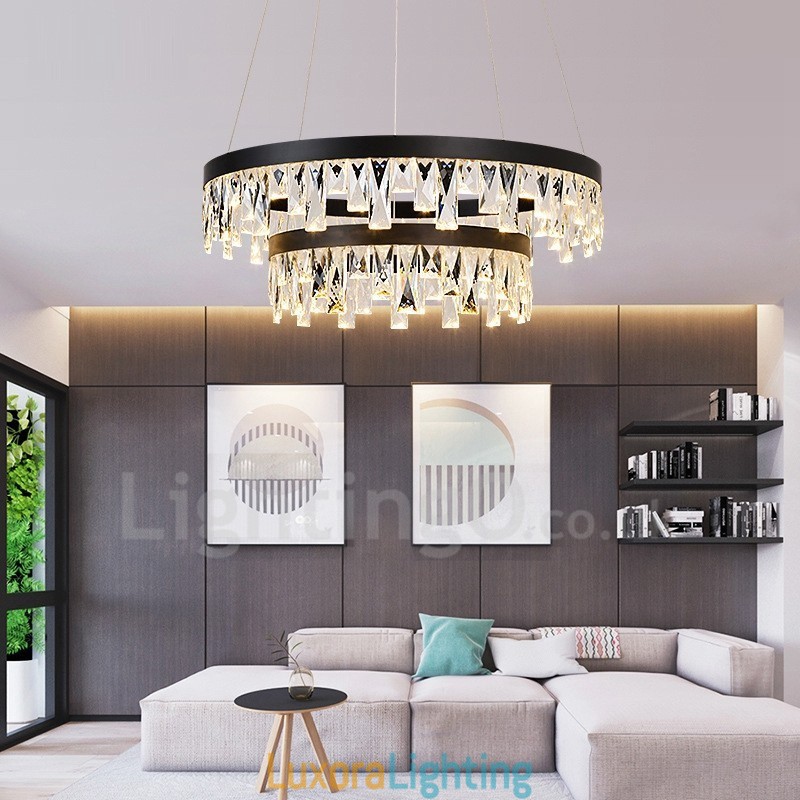Designer Touch Decorative Modern Circle Design Crystal Pendant Light