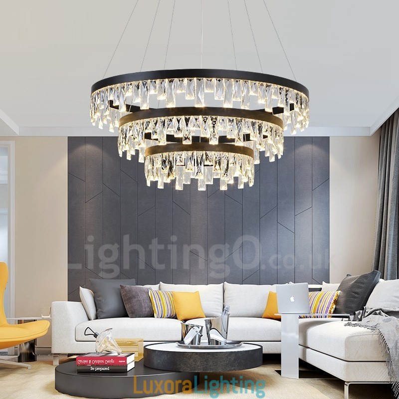 Designer Touch Decorative Modern Circle Design Crystal Pendant Light