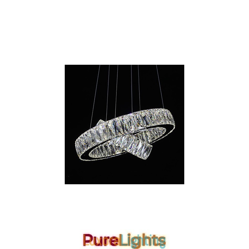 Designer Touch Decorative Crystal Chandelier Lights Modern Lighting Two Rings D2040 K9 Large Crystal Home Ceiling Light Fixtures