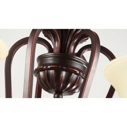 Designer Touch Decorative 24 Lights High Ceiling Vintage Country Island Painting Metal Chandelier with Glass Shades Hight Ceiling