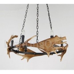 Designer Touch Decorative 6 Light Rustic Ring Antler Chandelier