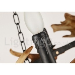 Designer Touch Decorative 6 Light Rustic Ring Antler Chandelier