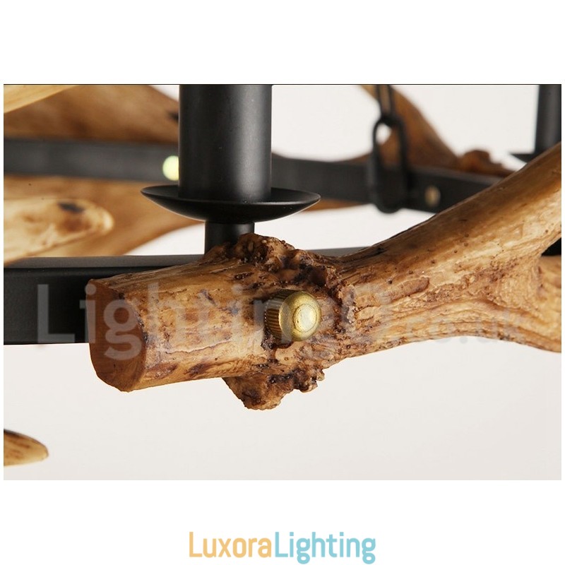Designer Touch Decorative 6 Light Rustic Ring Antler Chandelier