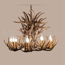 Designer Touch Decorative 9 Light Rustic Artistic Retro Antler Chandelier