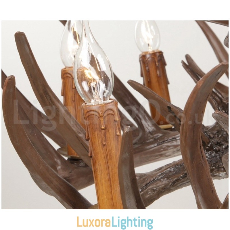 Designer Touch Decorative 9 Light Rustic Artistic Retro Antler Chandelier