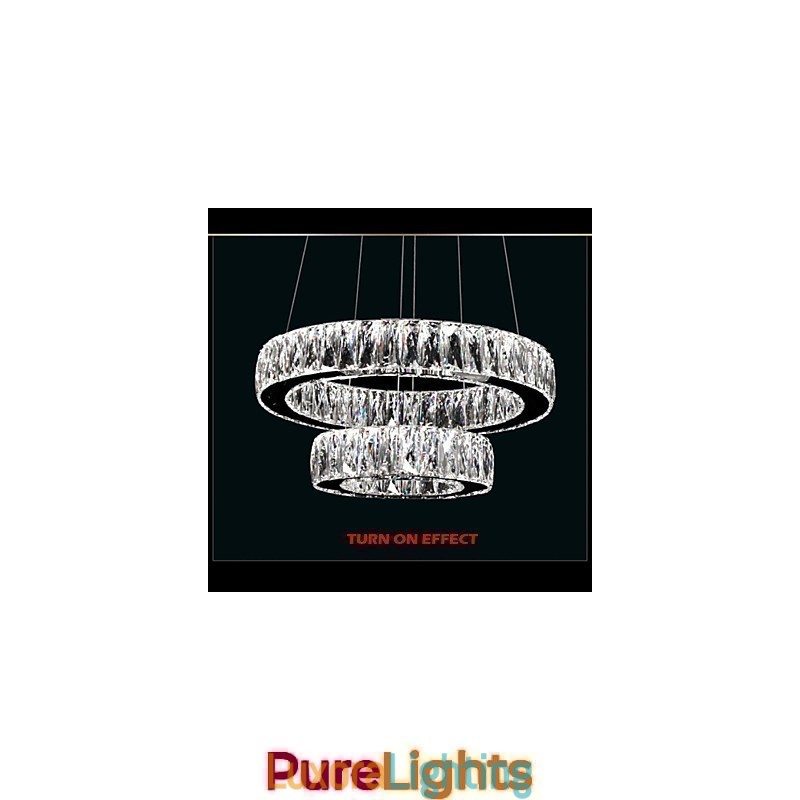 Designer Touch Decorative Crystal Chandelier Lights Modern Lighting Two Rings D2040 K9 Large Crystal Home Ceiling Light Fixtures