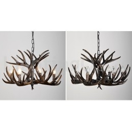 Designer Touch Decorative 4 Light Rustic Artistic Retro Antler Gradient Black Chandelier