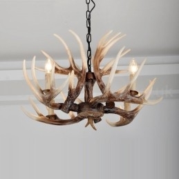Designer Touch Decorative 4 Light Rustic Artistic Retro Antler Antique Chandelier