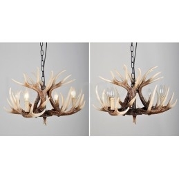 Designer Touch Decorative 4 Light Rustic Artistic Retro Antler Antique Chandelier