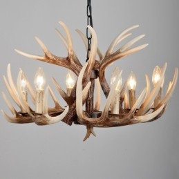 Designer Touch Decorative 6 Light Rustic Artistic Retro Antler Vintage Chandelier