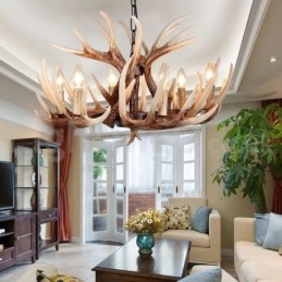 Designer Touch Decorative 6 Light Rustic Artistic Retro Antler Vintage Chandelier