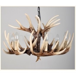 Designer Touch Decorative 6 Light Rustic Artistic Retro Antler Vintage Chandelier