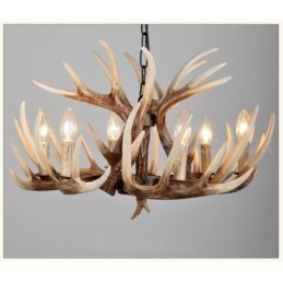Designer Touch Decorative 6 Light Rustic Artistic Retro Antler Vintage Chandelier