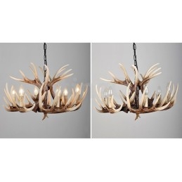 Designer Touch Decorative 6 Light Rustic Artistic Retro Antler Vintage Chandelier