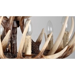 Designer Touch Decorative 6 Light Rustic Artistic Retro Antler Vintage Chandelier