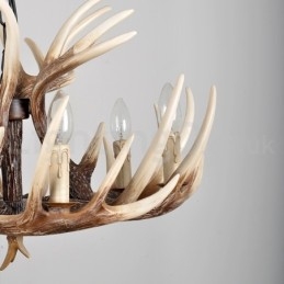 Designer Touch Decorative 6 Light Rustic Artistic Retro Antler Vintage Chandelier
