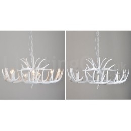 Designer Touch Decorative 9 Light Rustic Artistic Retro Antler White Chandelier