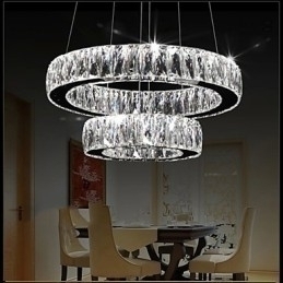 Designer Touch Decorative Crystal Chandelier Lights Modern Lighting Two Rings D2040 K9 Large Crystal Home Ceiling Light Fixtures