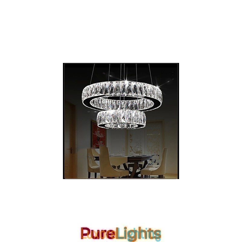 Designer Touch Decorative Crystal Chandelier Lights Modern Lighting Two Rings D2040 K9 Large Crystal Home Ceiling Light Fixtures