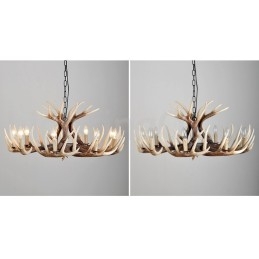 Designer Touch Decorative 9 Light Rustic Artistic Retro Antler Vintage Chandelier