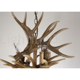 Designer Touch Decorative 12 Light 2 Ties Rustic Artistic Retro Antler Vintage Chandelier