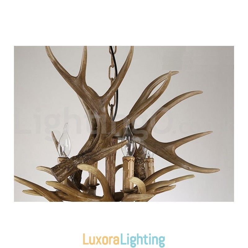 Designer Touch Decorative 12 Light 2 Ties Rustic Artistic Retro Antler Vintage Chandelier