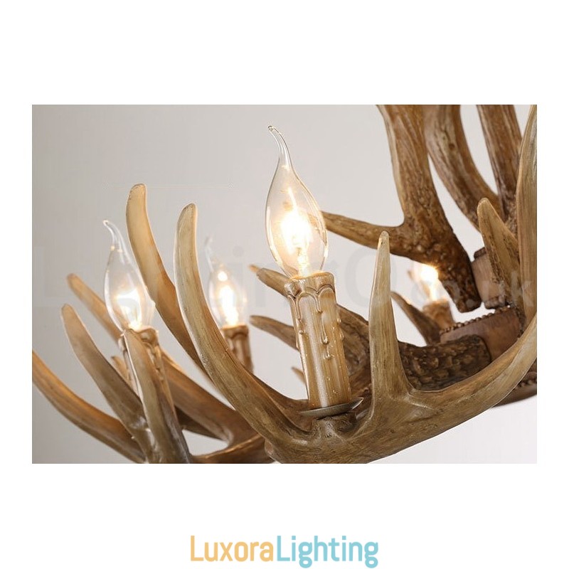 Designer Touch Decorative 12 Light 2 Ties Rustic Artistic Retro Antler Vintage Chandelier