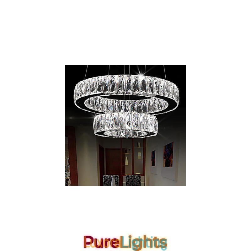 Designer Touch Decorative Crystal Chandelier Lights Modern Lighting Two Rings D2040 K9 Large Crystal Home Ceiling Light Fixtures