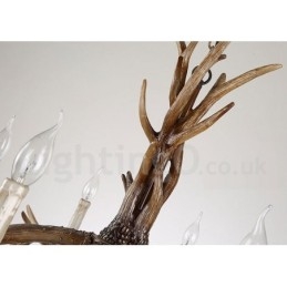 Designer Touch Decorative 6 Light Rustic Artistic Retro Antler Vintage Candle Chandelier