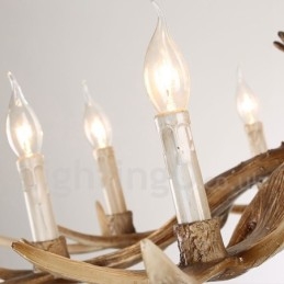 Designer Touch Decorative 6 Light Rustic Artistic Retro Antler Vintage Candle Chandelier