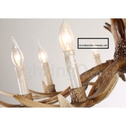 Designer Touch Decorative 6 Light Rustic Artistic Retro Antler Vintage Candle Chandelier