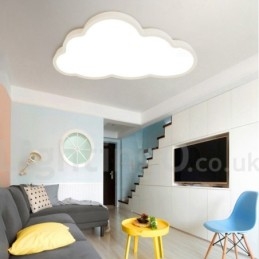 Designer Touch Decorative Ultra Thin Clouds Dimmable Modern Contemporary Nordic Style Flush Mount Ceiling Lights with Acrylic Shade with Remote Control Also Can Be Used As Wall Light